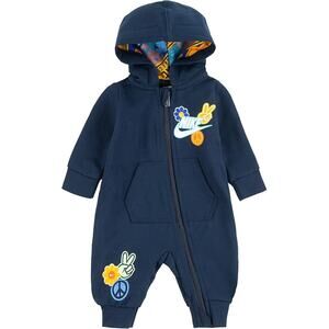 Nike Nkn Flower Child Hooded Coverall Midnight Navy Size 6 Months